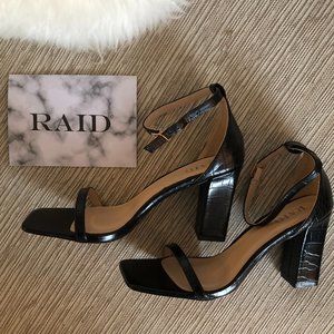 RAID Dania square toe heeled sandals SIZE 6 black